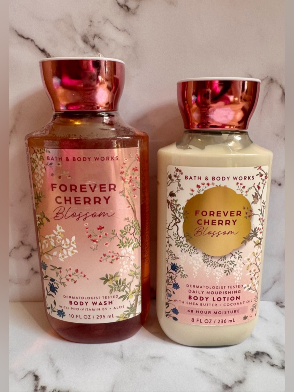 🌸Bath & Body Works Forever Cherry Blossom Body Wash & Lotion Set Brand New🌸